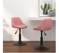 vidaXL Chaises pivotantes à manger lot de 2 Rose Velours