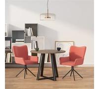 vidaXL Chaises pivotantes à manger lot de 2 Rose Velours344813 rose G