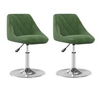 vidaXL Chaises de salle à manger pivotantes – Lot de 2 – Hauteur réglable – Velours vert foncé