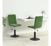 vidaXL Chaises pivotantes salle à manger Lot de 2 pour intérieur Velours vert foncé Hauteur réglable