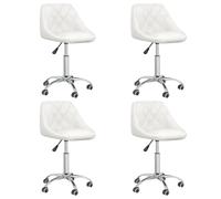 vidaXL Chaises pivotantes à manger lot de 4 Blanc Similicuir