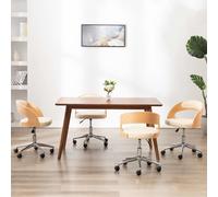 Vidaxl Chaises Pivotantes À Manger Lot De 4 Bois Courbé Et Similicuir Multicolore
