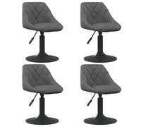 Vidaxl Chaises Pivotantes À Manger Lot De 4 Gris Foncé Velours Gris