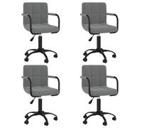 Vidaxl Chaises Pivotantes À Manger Lot De 4 Gris Foncé Velours Gris