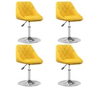 Vidaxl Chaises Pivotantes À Manger Lot De 4 Jaune Moutarde Velours Jaune