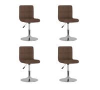 vidaXL Chaises pivotantes à manger lot de 4 marron tissu