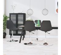 Vidaxl Chaises Pivotantes À Manger Lot De 4 Noir Similicuir Noir