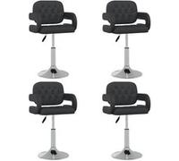 Vidaxl Chaises Pivotantes À Manger Lot De 4 Noir Similicuir Noir