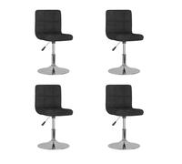 Vidaxl Chaises Pivotantes À Manger Lot De 4 Noir Tissu Noir