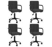 Vidaxl Chaises Pivotantes À Manger Lot De 4 Noir Velours Noir