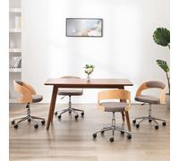 vidaXL Chaises pivotantes à manger lot de 4 taupe bois courbé et tissu