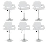 Vidaxl Chaises Pivotantes À Manger Lot De 6 Blanc Similicuir Blanc