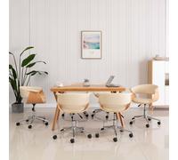 Vidaxl Chaises Pivotantes À Manger Lot De 6 Crème Similicuir
