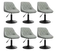vidaXL Chaises pivotantes Lot de 6 – Velours gris clair – Salle à manger