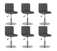 vidaXL Chaises pivotantes de salle à manger Lot de 6 Tissu gris foncé