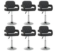 Vidaxl Chaises Pivotantes À Manger Lot De 6 Noir Similicuir Noir