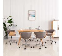 Vidaxl Chaises Pivotantes À Manger Lot De 6 Taupe Tissu