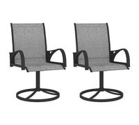vidaXL 2x Chaises Pivotantes de Jardin Chaises de Salle à Manger Sièges d'Extérieur Chaises de Patio Terrasse Textilène et 312167