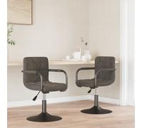 vidaXL Chaises pivotantes de salle à manger 2 pcs Gris foncé Velours