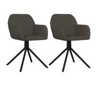 vidaXL Chaises pivotantes de salle à manger 2 pcs Gris foncé Velours