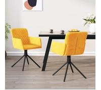 Vidaxl Chaises Pivotantes De Salle À Manger 2 Pcs Jaune Velours Jaune