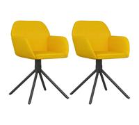 Vidaxl Chaises Pivotantes De Salle À Manger 2 Pcs Jaune Velours Jaune