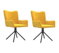 vidaXL Chaises pivotantes de salle à manger 2 pcs Jaune Velours