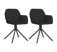 vidaXL Chaises pivotantes de salle à manger 2 pcs Noir Velours