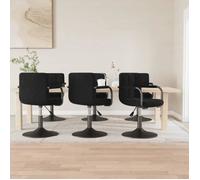 Vidaxl Chaises Pivotantes De Salle À Manger 6 Pcs Noir Velours Noir