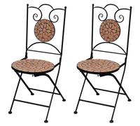 Vidaxl Chaises Pliables De Bistro 2 Pcs Céramique Terre Cuite