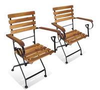 vidaXL Chaises pliables de jardin 2 pcs Acier et bois d'acacia solide