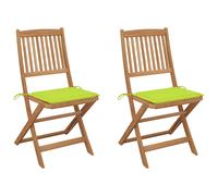 Vidaxl Chaises Pliables De Jardin 2 Pcs Avec Coussins Bois D'acacia