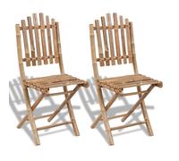 vidaXL Set de 2 chaises Pliables en Bambou