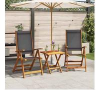 vidaXL Chaises pliables de jardin 2 pcs Bois d'acacia et textilène