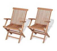 vidaXL Chaises pliables de jardin 2 pcs Bois de teck solide