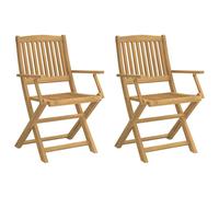 Vidaxl Chaises Pliables De Jardin 2 Pcs Bois Massif D'acacia