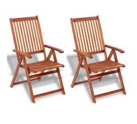 vidaXL Chaises pliables de jardin 2 pcs Bois solide d'acacia Marron