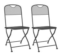 Vidaxl Chaises Pliables De Jardin 2 Pcs Maille Métallique Anthracite