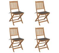 Vidaxl Chaises Pliables De Jardin 4 Pcs Avec Coussins Bois D'acacia