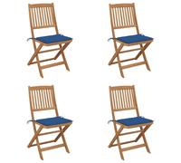 Vidaxl Chaises Pliables De Jardin 4 Pcs Avec Coussins Bois D'acacia