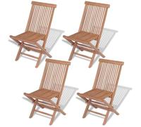 Chaises pliables de jardin lot de 4 Bois de teck solide Marron G
