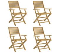 vidaXL Lot de 4 chaises pliables de jardin 365738 — Bois massif d'acacia avec dossier