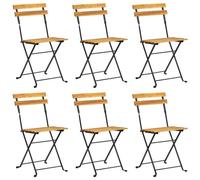 Vidaxl Chaises Pliables De Jardin 6 Pcs Acier Et Bois D'acacia Massif