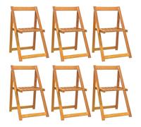 Vidaxl Chaises Pliables De Jardin 6 Pcs Bois D'acacia Massif