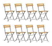 Vidaxl Chaises Pliables De Jardin 8 Pcs Acier Et Bois D'acacia Massif