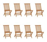vidaXL Lot de 8 Chaises Pliables de Jardin, Sièges de Terrasse, Chaises de Balcon, Meubles de Patio Extérieur, Bois de Teck Solide