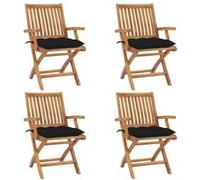 Vidaxl Chaises Pliables De Jardin Avec Coussins 4 Pcs Teck Solide