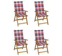 Vidaxl Chaises Pliables De Jardin Avec Coussins 8 Pcs Bois D'acacia