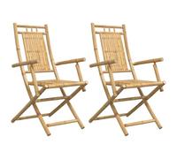Vidaxl Chaises Pliables De Jardin Lot De 2 46x66x99 Cm Bambou