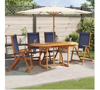 vidaXL Chaises pliables de jardin 3279241 – Lot de 4 bois d'acacia et textilène